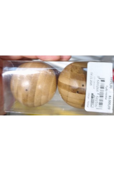 BAROTTİ Bamboo Globe Salt and Pepper Shaker Set – Natural Elegance and Aesthetic Design