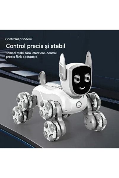 OEM Interactive Puppy Robot with 8 Omni-directional Wheels, Lights, Music, Remote, LED Screen