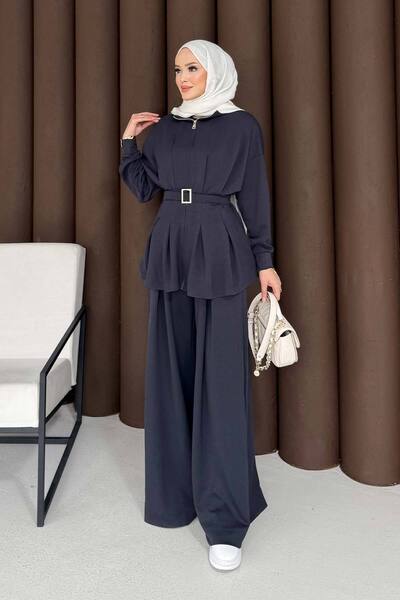 Melike Tatar Pleated Modal Suit 3-4005