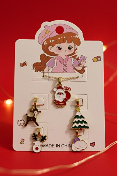 Jaida Moda Women's 1 Piece Chain 5 Piece Pendant Christmas New Year Necklace Set