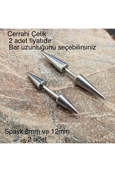 Bylin Cerrahi Çelik Spayk Uçlu Piercing/Spiked Bridge Barbell, Helix Piercing...