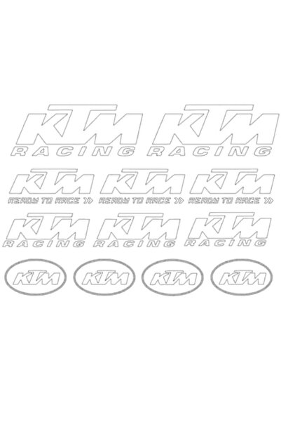 Oracal 651 Σετ 12 αυτοκόλλητων Moto, KTM Racing, λευκό