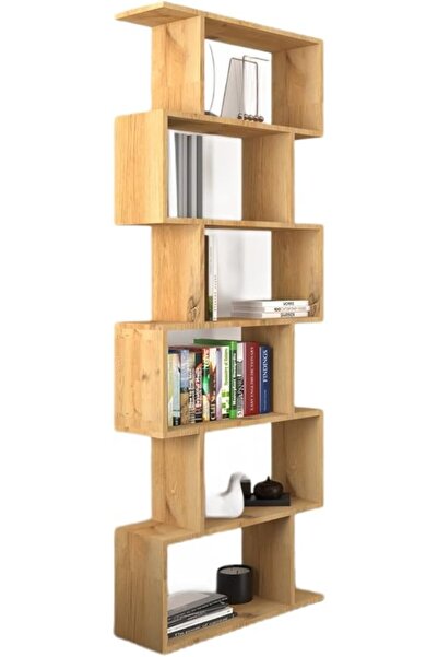 Genel Markalar 6 Raflı Kitaplık, Dekoratif Raf Zigzag Kitaplık, Labirent Deko...