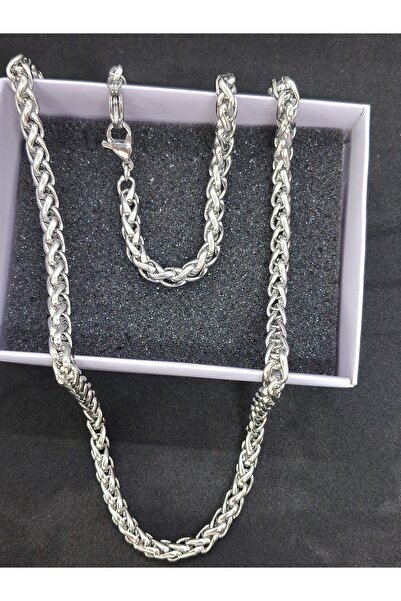 NETİCE ÖYLEK Steel Men's Chain Necklace Twist 6 Mm. 52 cm