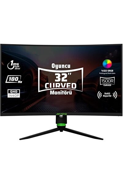 Genel Markalar Aryond A32 V2 32" 180Hz QHD 1 Ms HDR10 300 Nit G-Sync FreeSync Curved VA Oyuncu Monitörü
