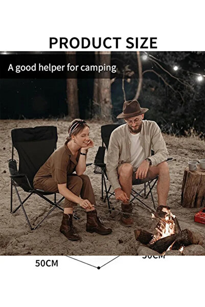 Generic Foldable Camping Chair with Armrests and Cup Holder