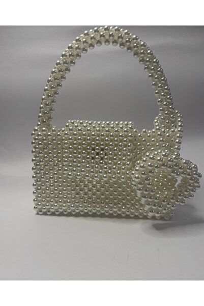 NARUE İnci Boncuk El Yapımı Çanta Zarif Örgü Tasarım Gelin Nişan Mezuniyet