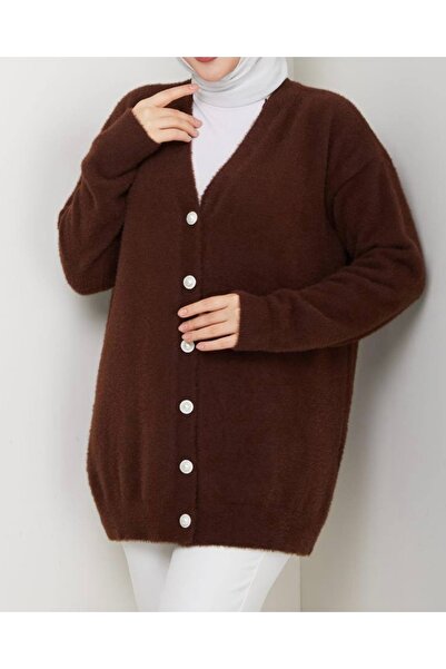 Abalı Abalı..Yeni sezon HIRKA DÜĞME DETAYLI KAHVERENGİ