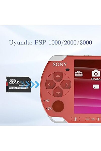 Genel Markalar Memory Stick Pro Duo to Micro SD Kart Adaptör – PSP 1000/2000/3000 Uyumlu – Dönüştürücü Adaptör