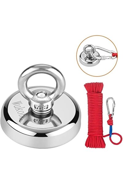 CET PRIME Magnet Magnet Fishing Halatlı Neodyum Pot Mıknatıs Seti, 48Mm Çapın...