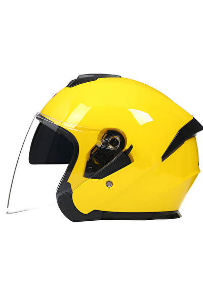 FIXATO Cască unisex pentru motocicletă/scuter, cu vizieră, mărime universală ...