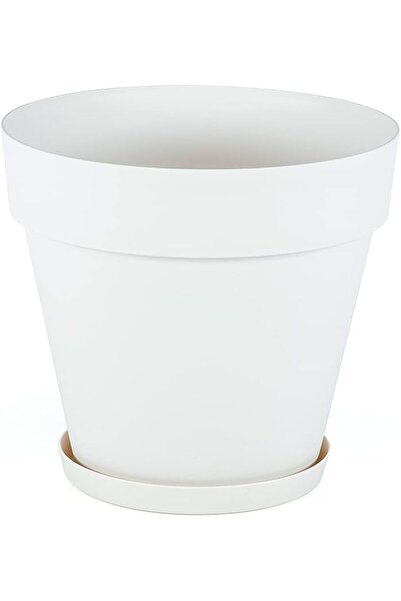 Genel Markalar YS03 Yalı Saksı Drenaj Aparatlı Tabaklı Dekoratif Saksı 19cm, ...