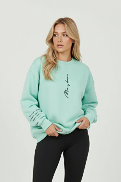 UNCİA OUTDOORS Never Baskılı Unisex Bisiklet Yaka Sweatshirt