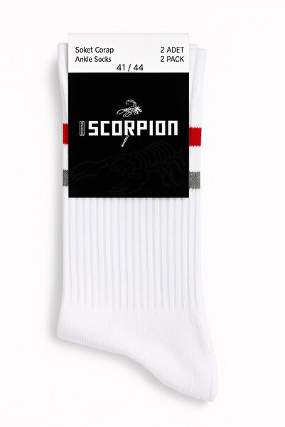 Plus Scorpion Men's Black and White Socks Set of 2 – Cotton Sports and Everyday Use –
