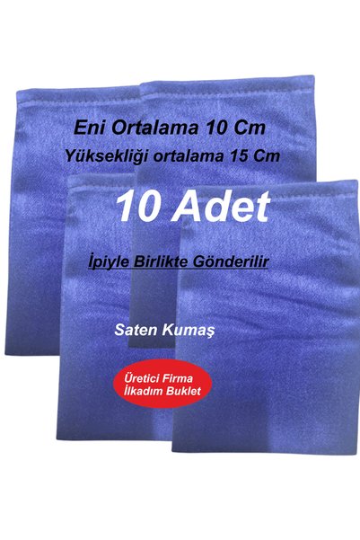 ilkadimbuklet 10 Pieces of Purple Lavender-Colored Satin 10*15 cm Lavender, Gift, Soap, Money Pouch Is Sent with a String.