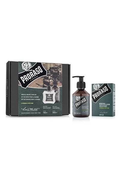 Proraso Pachet Duo pentru Îngrijirea Barbei cu Chiparos și Vetiver (Balsam + Șampon)