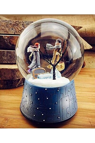 Genel Markalar Işıklı Müzikli Kar Küresi Kış Masalı Kar Küresi 16 cm Işıklı B...