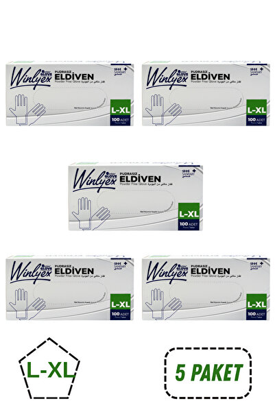 Reflex Winlyex Pudrasız Şeffaf Eldiven L-XL Beden 5 Kutu
