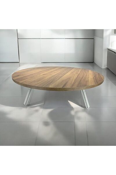 CET PRIME Yer Sofrası Hamur Açma Tahtası CEVİZ Oyun Masası (60 CM ÇAP)