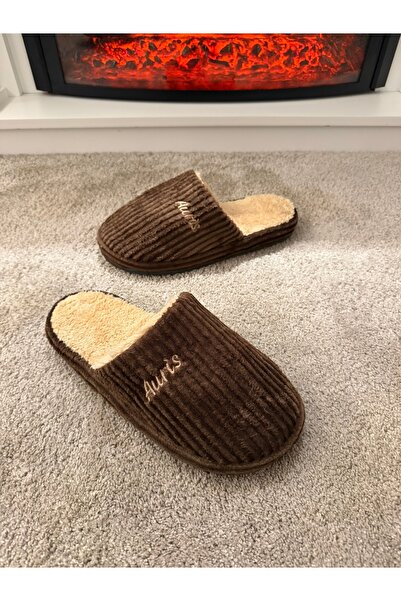 Auris Men's Silent Sole Very Soft and Lightweight Wool Inside Plush House Slippers
