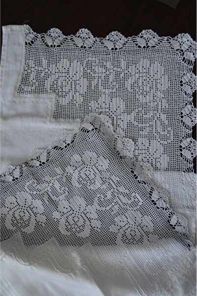 SENSSTEKSTİL 🕊️ El İşlemeli Dantelli Havlu Bohça Takımı