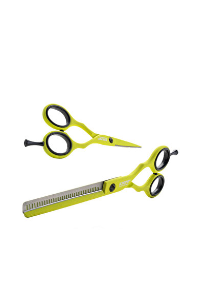 Kiepe Set de 2 foarfece de tuns și rărit Lime, 5,5 inch, oțel 420