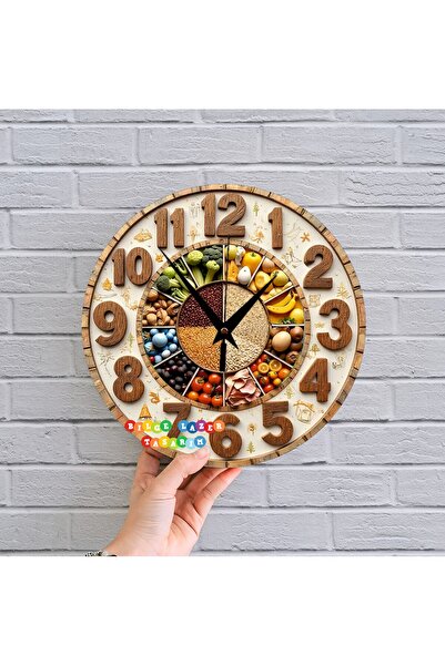 Bilge Lazer Bilge Ahşap RETRO TASARIM Dekoratif Mutfak Saati (kitchen)