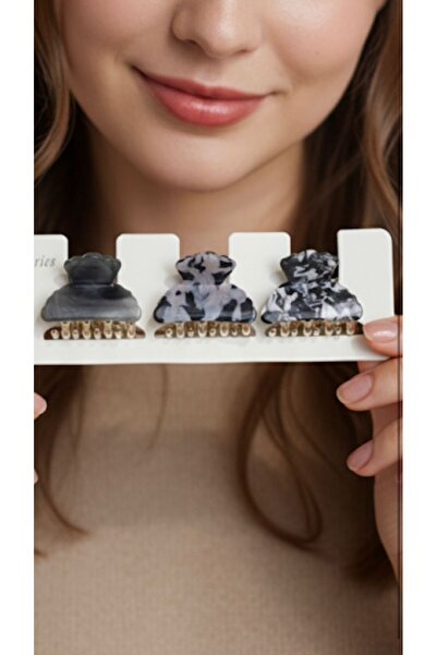 bettin tasarım مجموعة من 3 مشابك شعر نسائية بنمط الفهد والحمار الوحشي والرخام، مشابك صغيرة (4 سم) لتثبيت الشعر