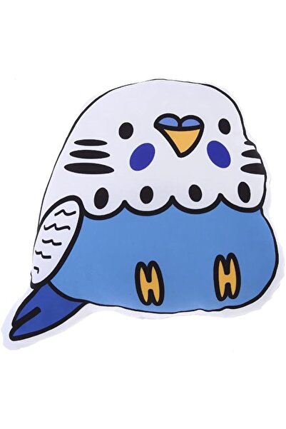 Genel Markalar Arkadaşım Muhabbet Kuşu 3 Boyutlu Yastık Kuşlu Hediye Beyaz Aç...