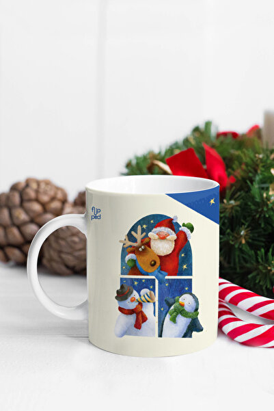 Flipped New Year Santa Claus Mug and Coaster