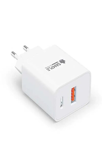 Sample 20W Çift Çıkışlı Hızlı Şarj Adaptörü (PD + USB-A) – Akıllı Koruma, 3.0 Qualcomm Destekli