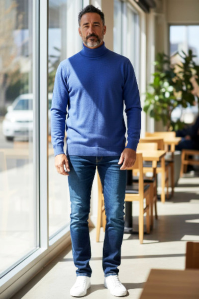 Star Fashion Bluza barbati vatuita, cu guler pe gat, cu striatii