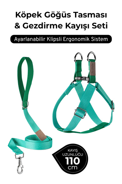 pasiole طقم طوق للكلاب قابل للتعديل وحزام للمشي |   صناعة يدوية، متينة، سهلة ...