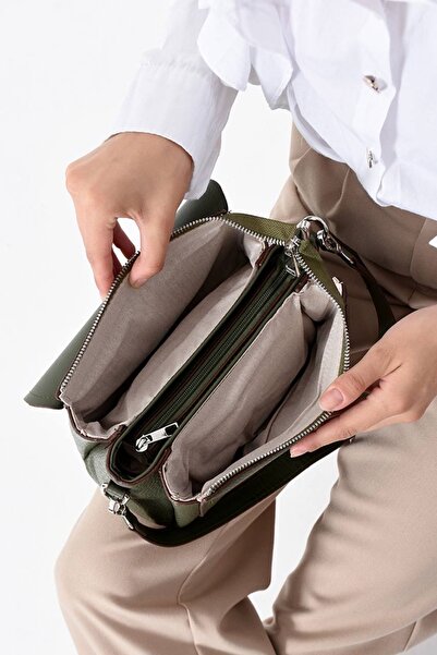 Pandora Bags Soft Leather Crossbody and Shoulder Bag with Multi-Compartment Lock Detail