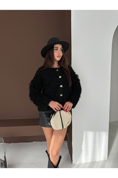 SBL COLLECTİON Crew Neck Tassel Detailed Women's Cardigan