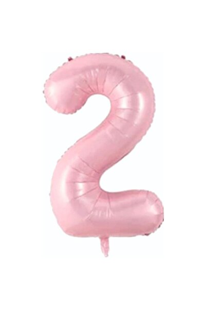 ebru parti evi Folyo Balon 2 Rakamı Helyum Balon 76 Cm Pembe Renk - 2 Yaş Bal...
