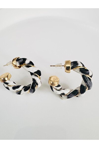 DEVİ fashion Leather Leopard Hoop Earrings 4 cm