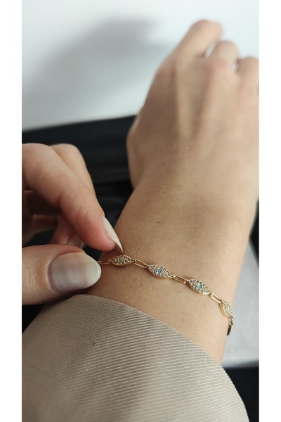 Desire Mavi Taş Detaylı Göz Bileklik