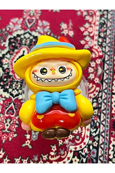 EDELFU حامل هاتف من Popsocket مزود بملصق ثلاثي الأبعاد بنمط Labubu، حامل للأص...