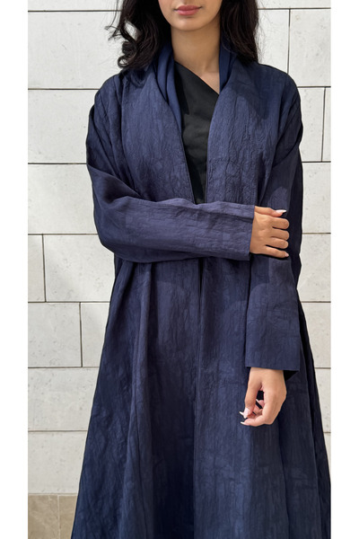 AYA عباية جاكار زرقاء داكنة