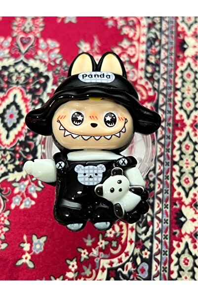 EDELFU Popsocket Yapışkanlı 3D Kabartma Labubu Desenli Telefon Tutacağı Akrilik Epoksi Yüzey Parmak Tutucu