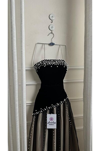 Bailsan فستان طويل تفته مع مخمل