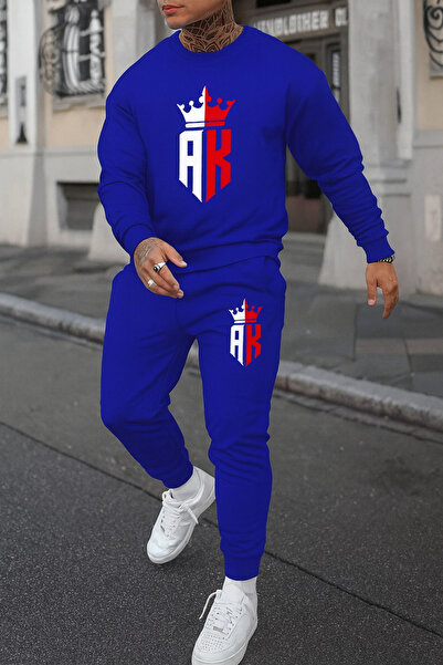 classy moda طقم رياضي رجالي مكون من مبطن بالصوف خيوط AK Crown B مطبوع O قصة ف...