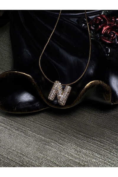 PALICE قلادة بحرف فولاذي - N