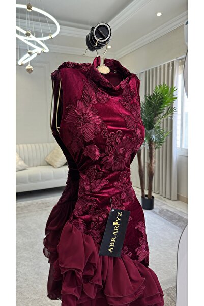 ABRARYZ فستان مخمل مشجر انيق