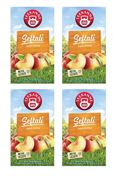 teekanne شاي فواكه بنكهة الخوخ الطبيعية، عبوة صيفية مكونة من 4 قطع (4 علب × 20 قطعة)