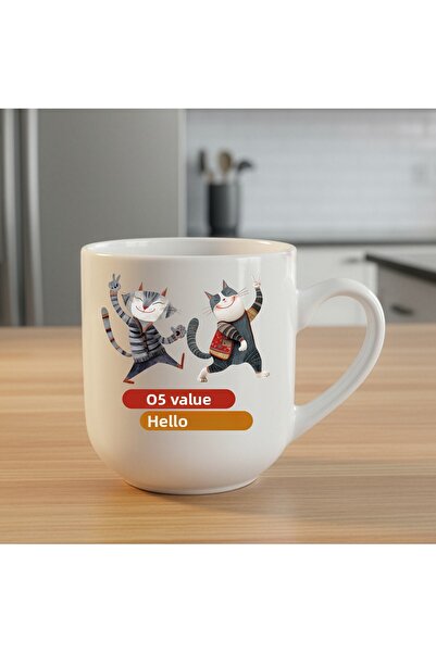 ZERYA Me Go Merheba Elite White Mug - Kurdish Me Go Merhaba Elite Cup