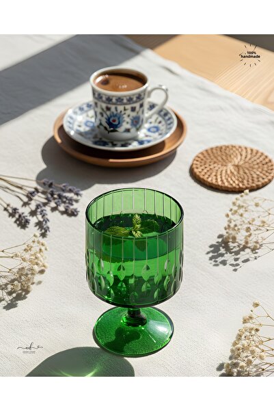 AKDEN STORE Handcrafted Cutout Decor Coffee Side Cup, Dessert Cup