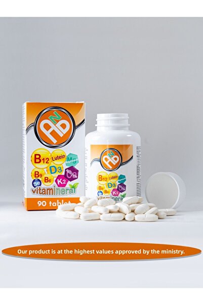 AND -Vitamin D3 K2 B12 B9 B6 Food Supplement Containing Magnesium Complex, Calcium, Lutein and Selenium