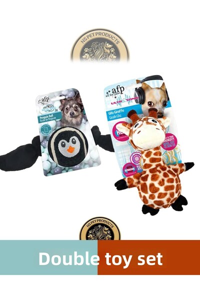 Afp لعبة كلب البطريق القطيفة من ميتا بول مقاس 20×14×1.5 سم ولعبة كلب الزرافة ...